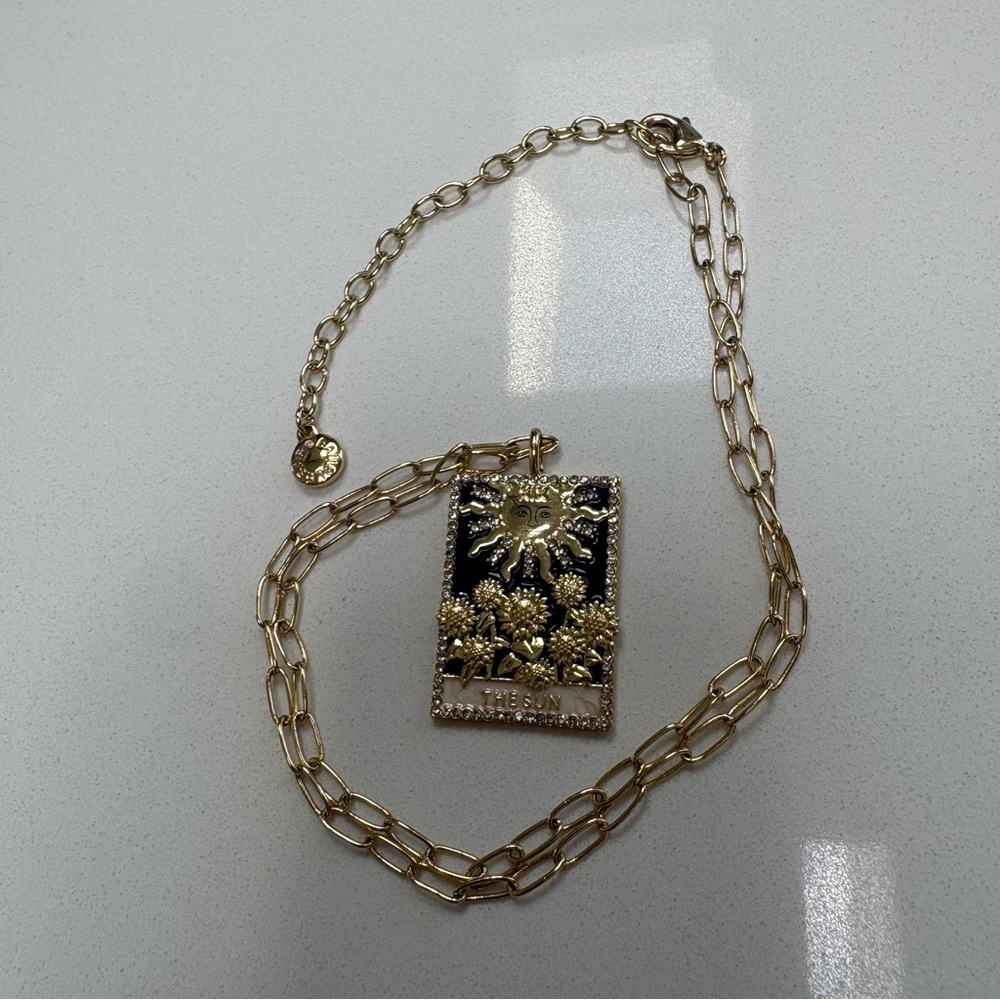 Baublebar The Sun Pendant Necklace - Gold Enamel - Picture 3 of 9